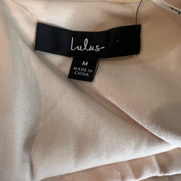 Lulus Glam Behavior Beige Silver Sequin Mock Neck Mini Dress Women’s M NWT - Picture 8 of 8